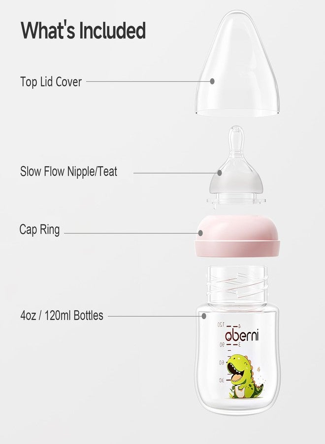 Oberni Baby Bottles with Size S Slow Flow Breast-Like Soft Teat for 0M+, Newborn Feeding Bottle 120ML/Blue/Pack of 1 - Image 5